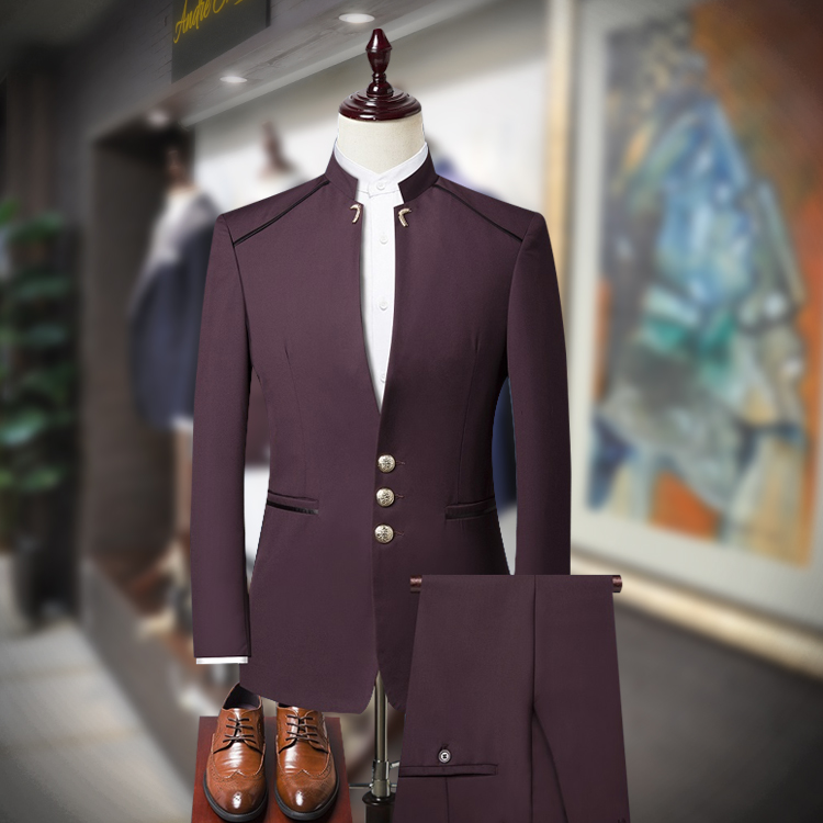 Buy Maroon Suit For Wedding by Andre Emilio