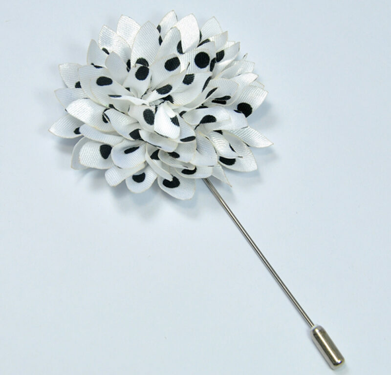 Polka Dots Floral Lapel Pin